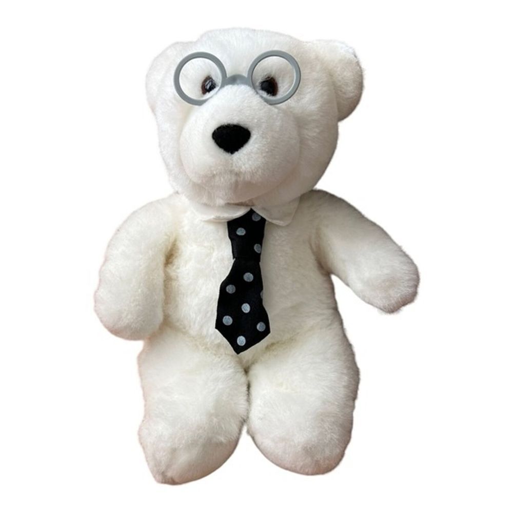Heartline Hallmark Professor Le Blanc Teddy Bear Glasses White plush‎ stuffed